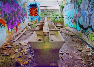 photo urbex d'un ancien sanitaire scolaire